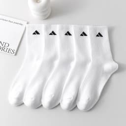 5/10 Pairs of Men's Mid-Calf Socks, Breathable and Sweat-Absorbent, Mixed Colors, Unisex