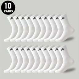 5/10 Pairs of Men's Mid-Calf Socks, Breathable and Sweat-Absorbent, Mixed Colors, Unisex