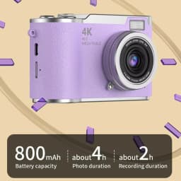 Lenovo 8X Digital Zoom Student Digital Camera 48MP Portable Digital Photography Camera 180° Flip Screen Selfie Camera Gifts
