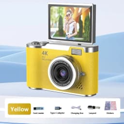 Lenovo 8X Digital Zoom Student Digital Camera 48MP Portable Digital Photography Camera 180° Flip Screen Selfie Camera Gifts