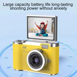 Lenovo 8X Digital Zoom Student Digital Camera 48MP Portable Digital Photography Camera 180° Flip Screen Selfie Camera Gifts