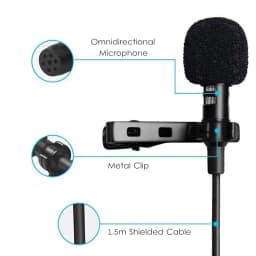 1.5m Portable USB Mini Lavalier Microphone USB/3.5mm/Type-C Metal Clip Lapel Mic Condenser Microphone For PC Laptop Mobile Phone