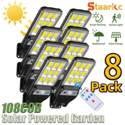 LED Solar Outdoor Wall Lights with Motion Sensor, 3 Lighting Modes IP65 Waterproof, Remote Control Solar Security Lamp