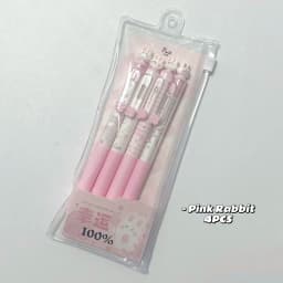 4PCS/Set Rabbit Style Gel Pen 0.5mm Quick Dry Black Pen Creative Gel Pen Set With Transparent Storage Bag Office Supplies