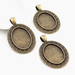 10pcs 18x25mm Inner Size 5 Colors Plating Classic Style Cameo Cabochon Base Setting Charms Pendant necklace findings