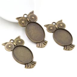 10pcs 18x25mm Inner Size 5 Colors Plating Classic Style Cameo Cabochon Base Setting Charms Pendant necklace findings