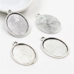 10pcs 18x25mm Inner Size 5 Colors Plating Classic Style Cameo Cabochon Base Setting Charms Pendant necklace findings