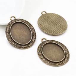 10pcs 18x25mm Inner Size 5 Colors Plating Classic Style Cameo Cabochon Base Setting Charms Pendant necklace findings