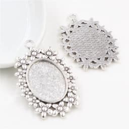 10pcs 18x25mm Inner Size 5 Colors Plating Classic Style Cameo Cabochon Base Setting Charms Pendant necklace findings
