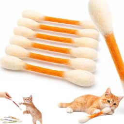 6PCS Cotton Swabs Cat Toy with Catnip Kitten Chew Sticks for Indoor Boredom, Durable Dental Teething Ropes Interactive Accessory
