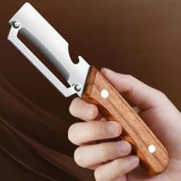 Stainless Steel Peeler With Wooden Handle For Peeling And Slicing Fruits And Vegetables | Durable And Smooth Operation