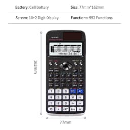 Scientific Calculator, 552 Functions, Natural Display, Suitable for Students and Teachers in Teaching, Various Exams, Economical
