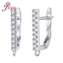 New Statement 925 Sterling Silver DIY Earrings Clasps Hooks Woman Handmade Jewelry Making Accessoru Fashion Design Cubic Zircon
