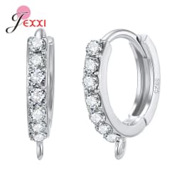New Statement 925 Sterling Silver DIY Earrings Clasps Hooks Woman Handmade Jewelry Making Accessoru Fashion Design Cubic Zircon