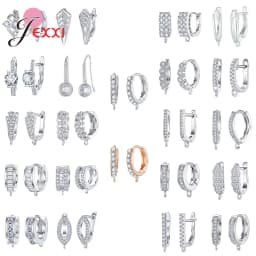 New Statement 925 Sterling Silver DIY Earrings Clasps Hooks Woman Handmade Jewelry Making Accessoru Fashion Design Cubic Zircon