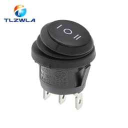 1PCS On Off Waterproof Vehicle Boat Switch Round Switch SPST 3Pin Rocker Switch 6A 10A 250V 125V AC LED