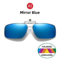 VIVIBEE Mens Metal Clip on Sunglasses Polarized Eyeglasses UV400 Women Square Night Vision Driving Sun Glasses