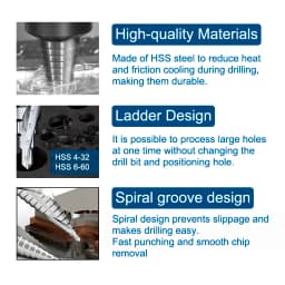 Xcan Step Drill Bit 1pc 4-12 4-32mm Pagoda Drill Hexagon Screw Drill Core Drilling Tool HSS Spiral Groove Wood Metal Hole Cutter