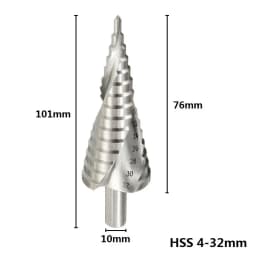 Xcan Step Drill Bit 1pc 4-12 4-32mm Pagoda Drill Hexagon Screw Drill Core Drilling Tool HSS Spiral Groove Wood Metal Hole Cutter