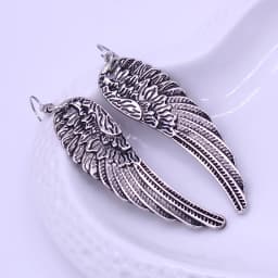 2023 Trend Punk Retro Angel Wings Earrings Drop Feather Hanging Dangle Metal Long Earring For Women Alloy Gothic Jewelry Stud