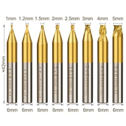 CMCP 1pc 6mm Shank Titanium Coated Key Cutting Machine End Milling Cutter 1/1.5/2.0/2.5/3.0/4.0/5.0mm Vertical Key Machine