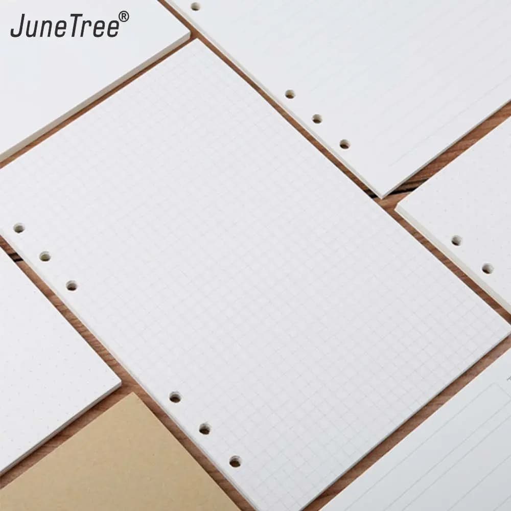 45 Sheets/90 Pages Ring Notebook Insert Refills 6 Holes Loose Leaf Papers Journals A5 A6 A7 Spiral Diary Planner Inner Core Pape