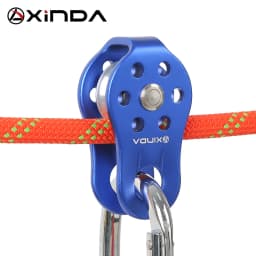 XINDA Rock Climbing Pulley Fixed Sideplate Single Sheave Pulley Outdoor Survival Tool High Altitud Traverse Hauling Gear