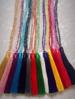 Fashion 14 Colors Long Fringe Silk Tassel Necklace Women Glass Bead Crystal Pendant Necklaces Statement Vintage Bohemian Jewelry