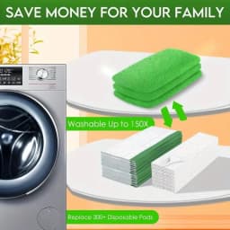 2/4 Reusable Mop Pads with High Water Absorption and Ultra-fine Fiber Cleaning Pads That Can Firmly Adhere To Most Standard Mops