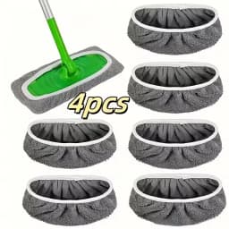 2/4 Reusable Mop Pads with High Water Absorption and Ultra-fine Fiber Cleaning Pads That Can Firmly Adhere To Most Standard Mops