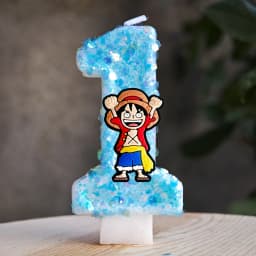 Cute One Piece Theme Luffy Candle Number 0-9 Birthday Cake Candle Decorations Birthday Party Cake Topper Baby Shower Gift