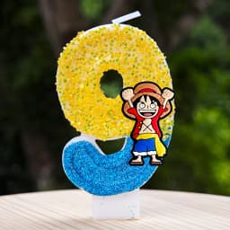 Cute One Piece Theme Luffy Candle Number 0-9 Birthday Cake Candle Decorations Birthday Party Cake Topper Baby Shower Gift