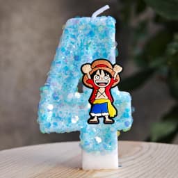 Cute One Piece Theme Luffy Candle Number 0-9 Birthday Cake Candle Decorations Birthday Party Cake Topper Baby Shower Gift