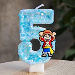 Cute One Piece Theme Luffy Candle Number 0-9 Birthday Cake Candle Decorations Birthday Party Cake Topper Baby Shower Gift