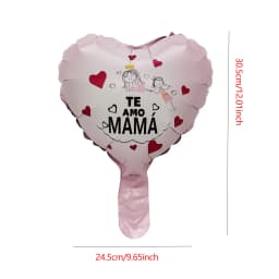 10pcs 10inch Spanish Love You Mom Heart Foil Balloons Spanish Happy Mother's Day Heart Air Balloon Mother's Day Decorations