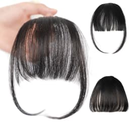 Synthetic Air Bangs Hair Clip-In Extension Heat Resistant Invisible Hairpiece Women Natural Black Bangs Hair Clip Hair Extension