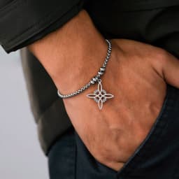 Dawapara Witch Knot Charm Bracelet for Women Celtics Knot Protection Amulet Bead Chain Stainless Steel Witchcraft Wiccan Jewelry