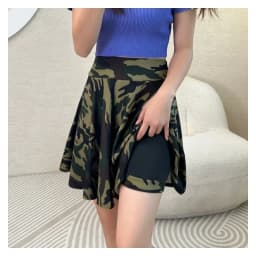 2025 Flared Skirts Women's Basic Shorts Skirt Fashion Versatile Black Casual Mini Skater Medium Pleated Fluffy Skirt Plus Size