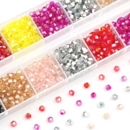 3mm 200-piece Assortment of Glass Diamond-Shaped Beads in Various Colors for Handmade DIY Jewelry Making and Beadwork Accessorie