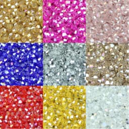 3mm 200-piece Assortment of Glass Diamond-Shaped Beads in Various Colors for Handmade DIY Jewelry Making and Beadwork Accessorie