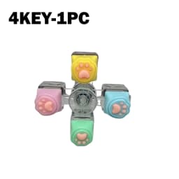 Cute Cat Paw Keycap Keychain Mechanical Keyboard Fidget Spinner Stress Relief Toy Portable Keyring for Office Desk Anxiety Gift