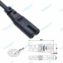 C7/C8 Power "8" Figure Adapter Converter Cable,European IEC320 C7 Female to C8 Male Plug Extension Cord,30cm 60cm 1.8m 3m 500cm
