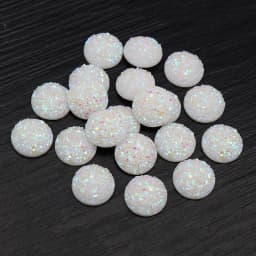 Fashion 40pcs 8mm 10mm 12mm Mix Colors Druzy Natural Stone Convex Flat back Resin Cabochons Jewelry Accessories Supplies