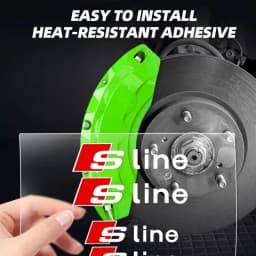 6PCS Car Brake Caliper Sticker Heat Resistant Decal For Quattro For Audi Sline RS A3 A4 B8 8P 8V B6 A5 A6 C7 Q5 B9 B7 C6 A1 Q7 Q