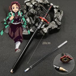 New 17 Styles Japan Anime Demon Slayer Model Gel Pen 0.5mm Black Refill Cosplay Prop Kid Student Gift Slayer Sword
