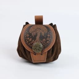 Medieval Viking Money Pouch Bag Cosplay Hangable Belt Waist Bag Unisex Leather Drawstring Bag Coin Purse Party Accessories Prop