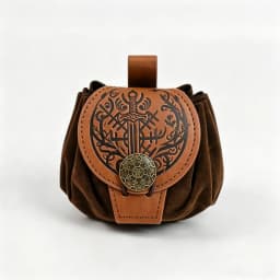 Medieval Viking Money Pouch Bag Cosplay Hangable Belt Waist Bag Unisex Leather Drawstring Bag Coin Purse Party Accessories Prop