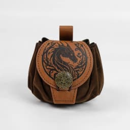 Medieval Viking Money Pouch Bag Cosplay Hangable Belt Waist Bag Unisex Leather Drawstring Bag Coin Purse Party Accessories Prop