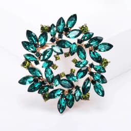 High-end exquisite leaf ring rhinestone brooch corsage collar pin pin jewelry clothing accessories