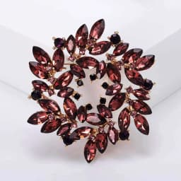 High-end exquisite leaf ring rhinestone brooch corsage collar pin pin jewelry clothing accessories